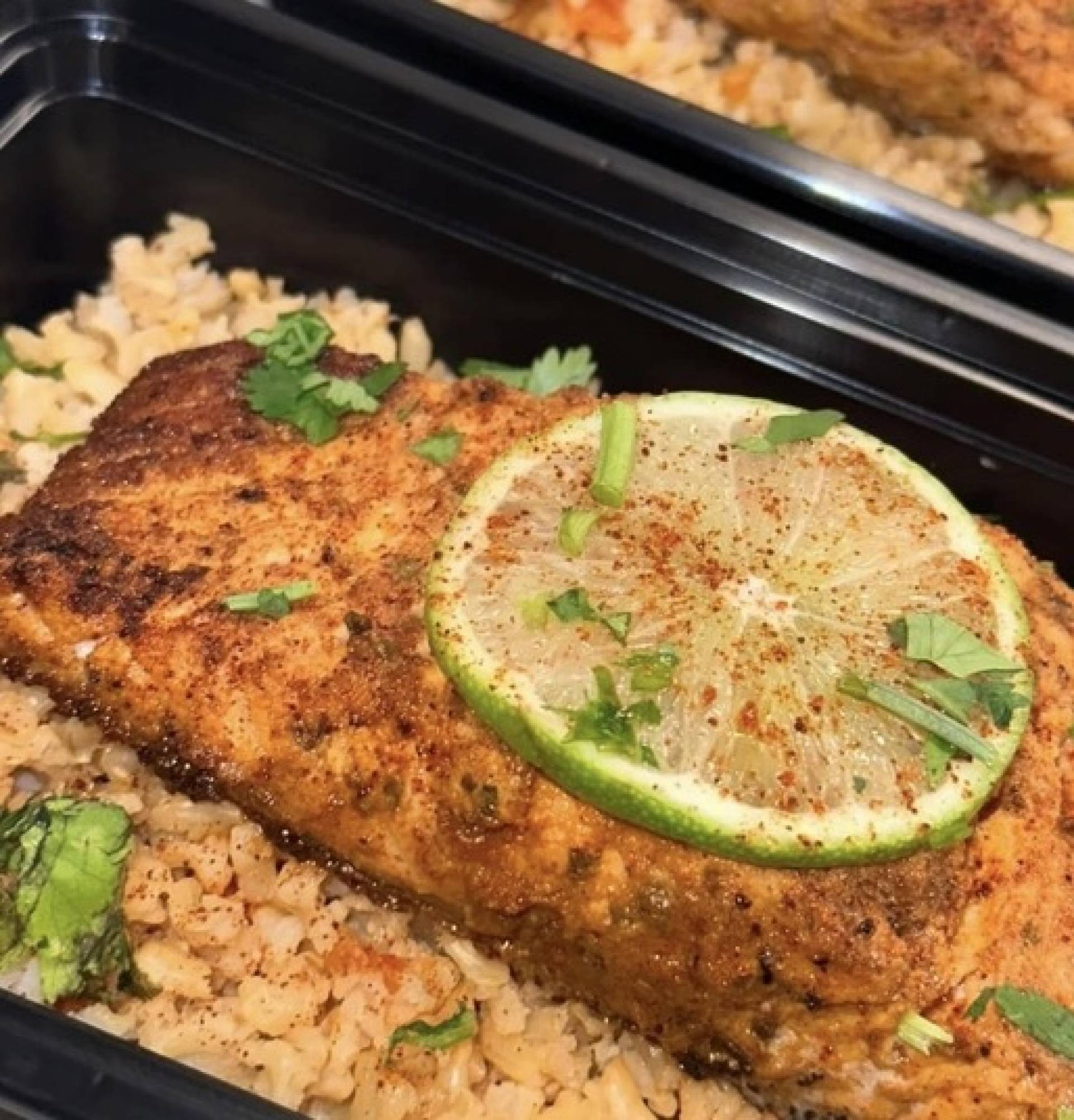 Roasted Chili Lime Salmon w/Mexican Spinach Brown Rice