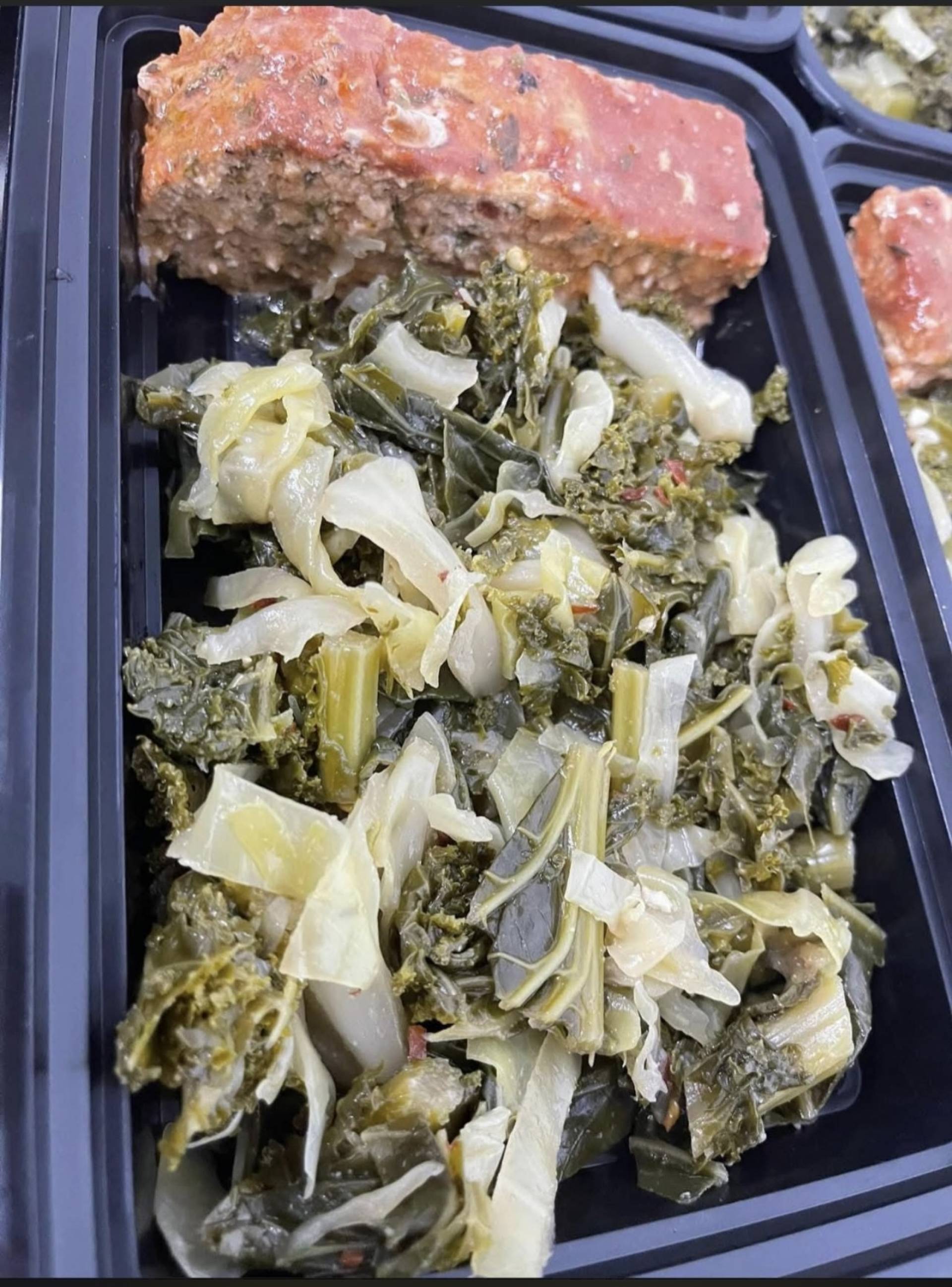 Ground Turkey & Spinach Meatloaf w/Greens & Cabbage Mix